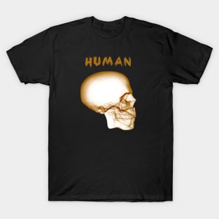 Human Skull - Orange T-Shirt